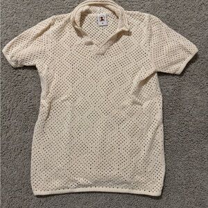 Men's Dandy Del Mar Cream Knit Polo Shirt